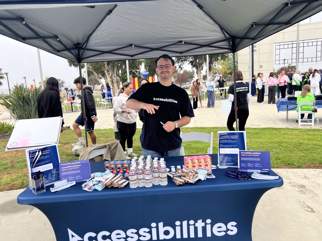 Adam on Accessibilities stall